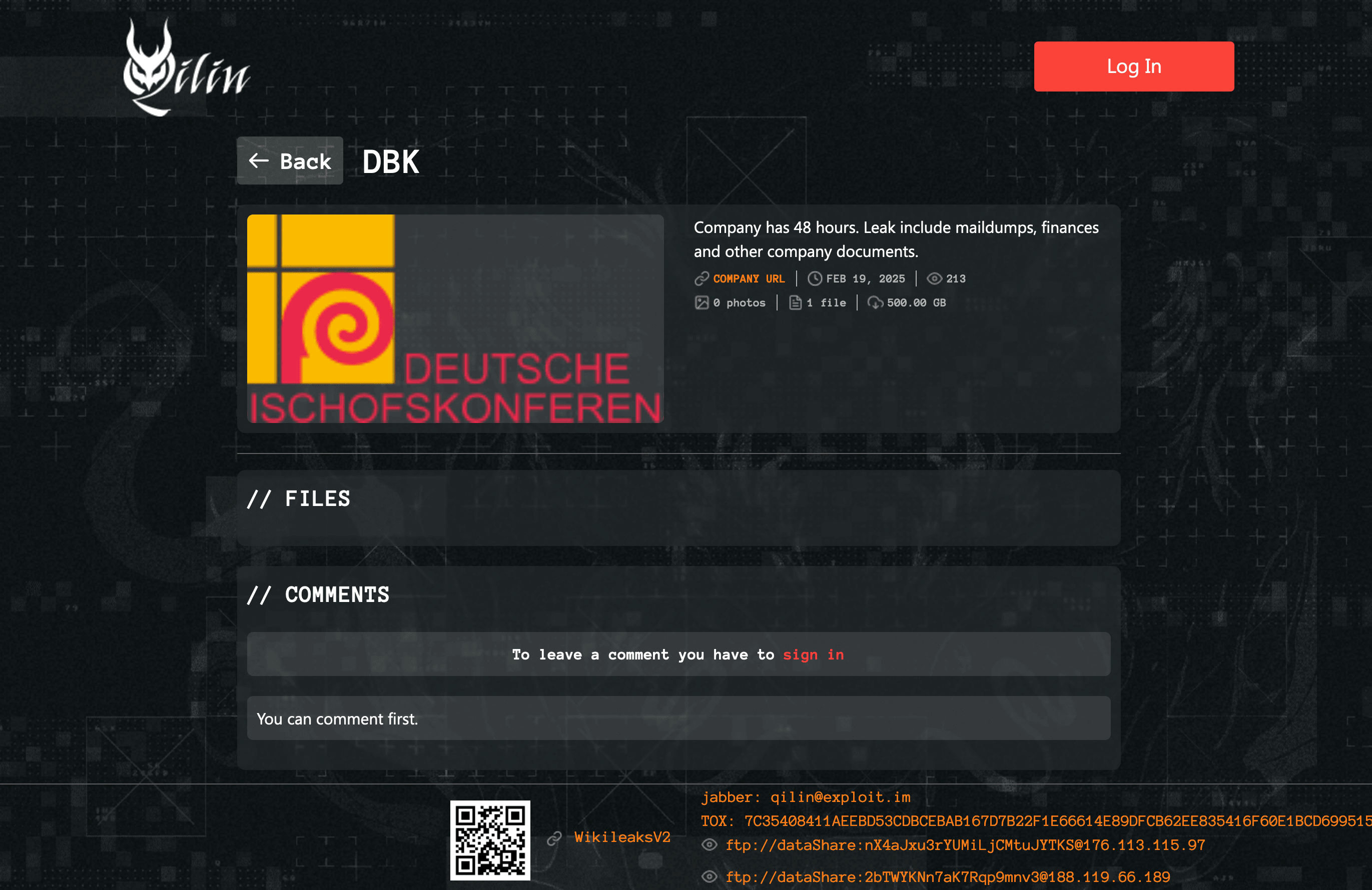 Hintergrund Hackergruppe Qilin behauptet, Deutsche Bischofskonferenz gehackt zu haben