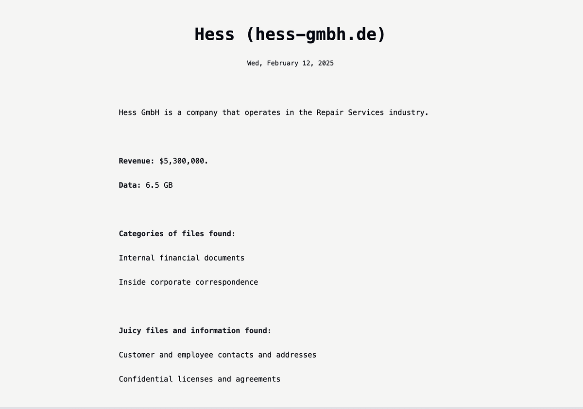 Artikelbild Hackergruppe Fog soll Hess GmbH gehackt haben